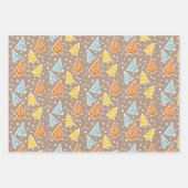 Kerstbomen "Vrolijke Kerstmis" sneeuw rustiek Inpakpapier Vel (Voorkant)