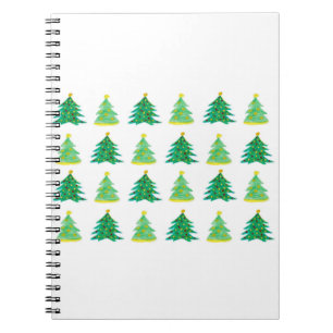 kerstbomen Waterverf Decoratie Notitieboek