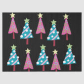 kerstbomen Weefpapier Roze & blauw Tissuepapier (Voorkant)