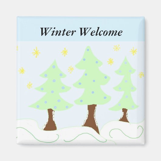 Kerstbomen - Welkom in de winter Magneet (Voorkant)