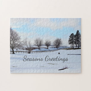 Kerstbomen Winter Scene Jigzaag Puzzle Legpuzzel