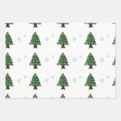 Kerstbomen winterrennen Sneeuwvlokken Inpakpapier Vel (Voorkant 2)