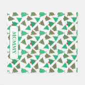 kerstbomen | Witte en groene mama Fleece Deken (Voorkant (Horizontaal))