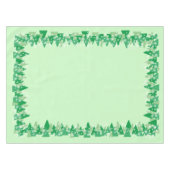 Kerstbomen Witte Sneeuwvlokken Groen Tafelkleed (Voorkant (Horizontaal))