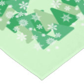 Kerstbomen Witte Sneeuwvlokken Groen Tafelkleed (Gekanteld)