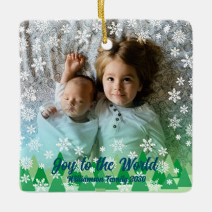 Kerstbomen Witte Sneeuwvlokken Vreugde aan de Were Keramisch Ornament