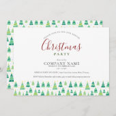 Kerstbomen Zakelijk Kerstfeest Kaart (Voorkant / Achterkant)