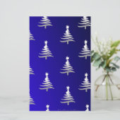 kerstbomen zilver op kobalt Blue Briefpapier (Staand voorkant)