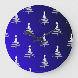 kerstbomen zilver op kobalt Blue Grote Klok