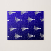 kerstbomen zilver op kobalt Blue Legpuzzel (Horizontaal)