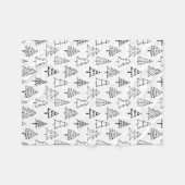 Kerstbomen zwart en wit patroon fleece deken (Voorkant (Horizontaal))