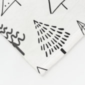 Kerstbomen zwart en wit patroon fleece deken (Hoek)