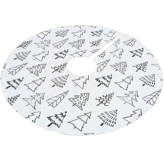 Kerstbomen zwart en wit patroon kerstboom rok (Gekanteld)