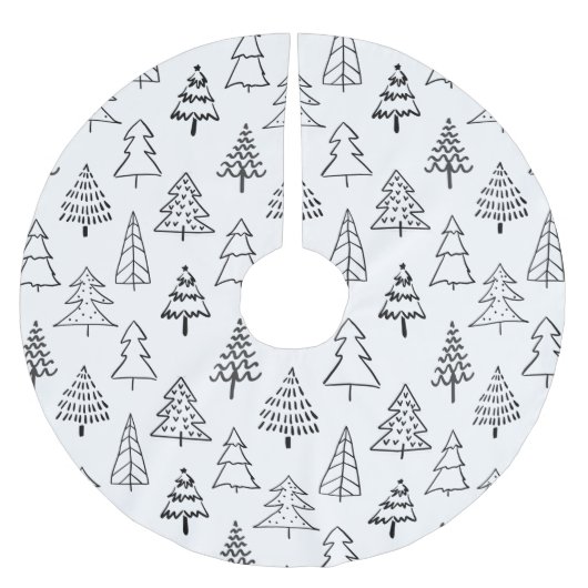 Kerstbomen zwart en wit patroon kerstboom rok (Voorkant)