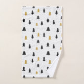 Kerstbomen zwarte goudhanddoeken bad handdoek (Handdoek)