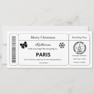 Kerstbon, aangepaste instapkaart kaart
