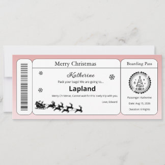 Kerstbon, aangepaste instapkaart kaart