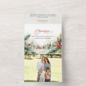 Kerstboodschap Aquarel Winterse Landschap All In One Uitnodiging (Binnen)