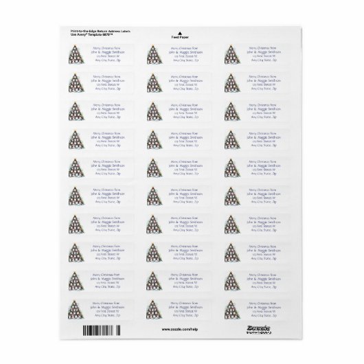 Kerstboodschap Penguin Kerstboom Fun Etiket (Full Sheet)
