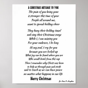 KERSTBOODSCHAP VOOR OPGESLOTEN GELIEFDE POSTER