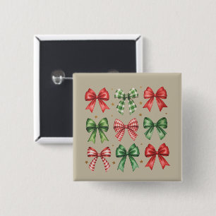 Kerstboog Coquette Lieve Kerst Vakantie Vierkante Button 5,1 Cm