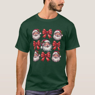 Kerstboog Kerstman Kerstmis Retro meisje T-shirt