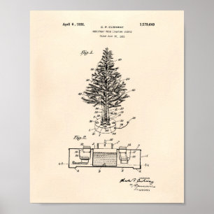 kerstboom 1925 oude kunstschilder poster