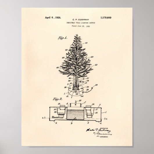 kerstboom 1925 oude kunstschilder poster (Voorkant)