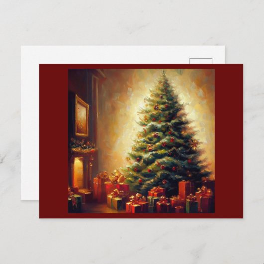 Kerstboom 1 feestdagenkaart (Voorkant / Achterkant)