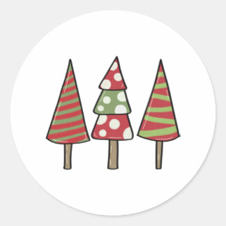 Kerstboom 37 ronde sticker