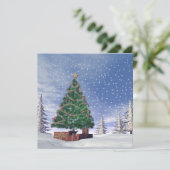 Kerstboom - 3D rendering Feestdagenkaart (Staand voorkant)