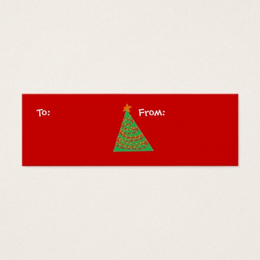 Kerstboom, Aan:, Van: Mini Visitekaartjes (Voorkant)