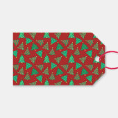 Kerstboom | Aangepast rood Cadeaulabel (Voorkant (Horizontaal))