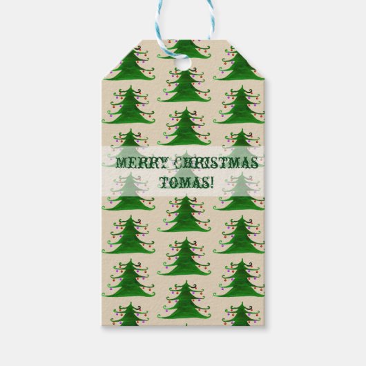 kerstboom Aangepaste cadeautjes Labels Cadeaulabel (Voorkant)