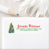 kerstboom aangepaste moderne typografie etiket (Insitu)