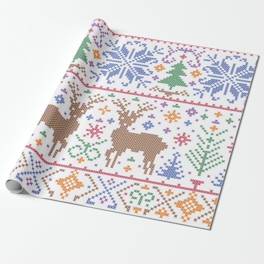 Kerstboom Abstract Cadeaupapier (Uitgerold)