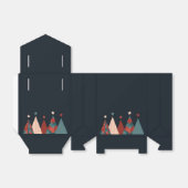 Kerstboom abstract rood blauw design bedankdoosjes (Uitgevouwen)