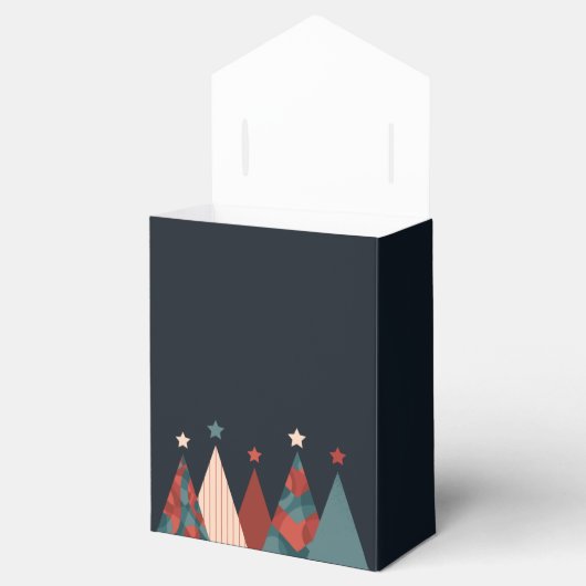 Kerstboom abstract rood blauw design bedankdoosjes (Geopend)