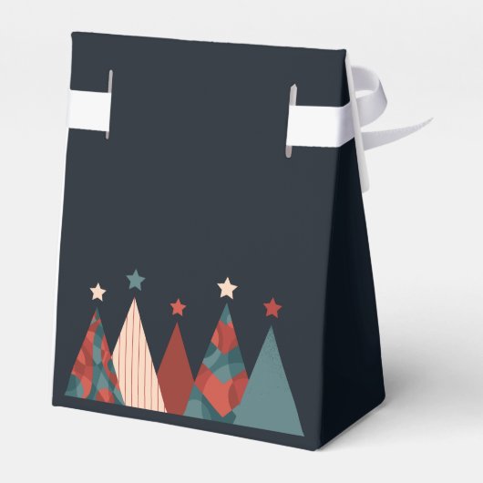 Kerstboom abstract rood blauw design bedankdoosjes (Achterkant)