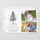 Kerstboom Alles is Fijn Script Foto Feestdagenkaart (Voorkant)