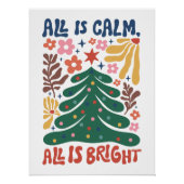 Kerstboom Alles is rustig Alles is helder Modern Perfect Poster (Voorkant)