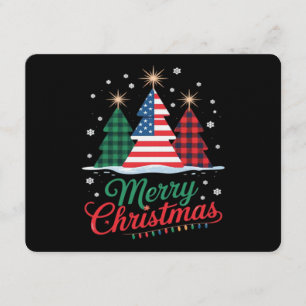 Kerstboom Amerikaanse vlag Kerstman Essentieel Kaart
