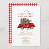 Kerstboom Auto Baby Sprinkle Uitnodiging (Voorkant / Achterkant)