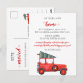 Kerstboom auto We hebben verhuisd vakantie verhuiz Briefkaart (Voorkant / Achterkant)