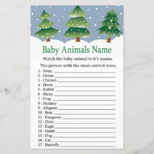 Kerstboom Baby Dieren Naam Spel baby shower