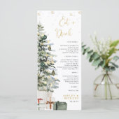 Kerstboom Baby Shower Menu (Staand voorkant)