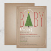 Kerstboom Baby shower Uitnodiging (Voorkant / Achterkant)