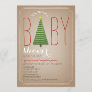 Kerstboom Baby shower Uitnodiging