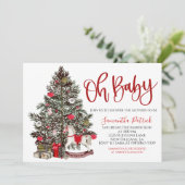 Kerstboom Baby shower Uitnodiging (Staand voorkant)
