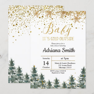 Kerstboom Baby shower uitnodiging Winter